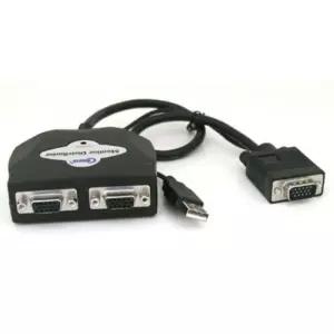 Coms 모니터 분배기 2대1 케이블 일체형USB 전원