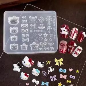 네일아트 DIY 귀여운 고양이 크롬 파츠 만들기 몰드