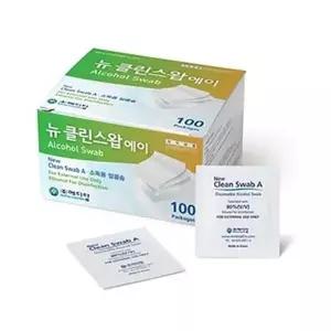 에이개별포장 일회용 뉴클린스왑 메디탑 알콜스왑 병원용 알코올 알콜솜 100매입 소독솜 소독용