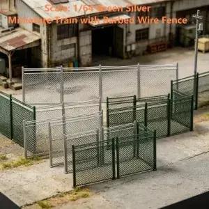 DIY 모델 디오라마 펜스 10개 세트 기차 레이아웃 장면을 위한 디링 네트 장벽
