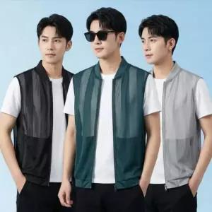 남성 여름 망사조끼 쿨 등산 메쉬 다용도 주머니 조끼 작업복