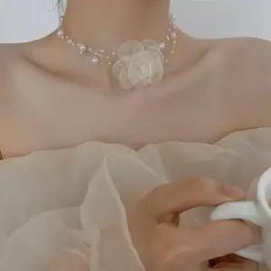 [하프클럽/셀럽하우스]여성 초커 목걸이 진주 장미 비즈 목걸이 체인 악세서리