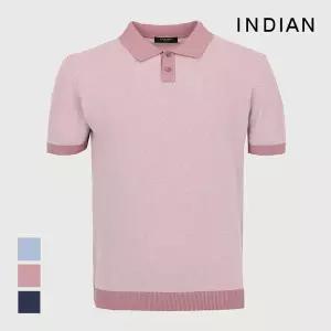 [인디안] [INDIAN] 냉감폴리혼방 배색 폴로니트_MIUBS4M2381