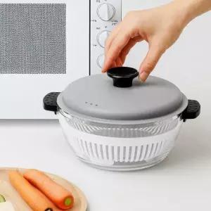 전자레인지 전용 찜기 오븐 내열유리 원형그릇 1L 1.5L 2.3L