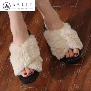 [애슬릿] 엑스 퍼 스트랩 여성 통굽 웨지 슬리퍼 7cm (7620445A)