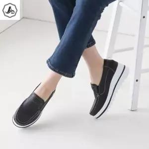 소 가죽 로퍼 여성 키높이 플랫폼 밴딩 발 편한 (41934668A)