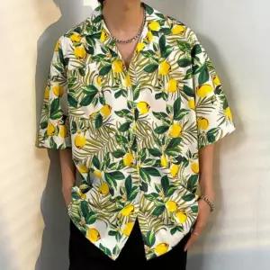 하와이안 반팔 티셔츠 루즈핏 비치 웨어 커플룩 여름 남방