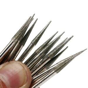 징글링 30PCS 3.2MM 테이퍼 포인트 다이아몬드 연삭 비트 1/8인치 원뿔 로터리 버(DREMEL용)