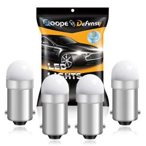 Qoope BA9S LED 전구 1895 1893 313 흰색 초밝은 10-30V AC/DC 비극성 자동차 실내등, 빙고 보드 디스플레이 조명, 계기등, 4팩