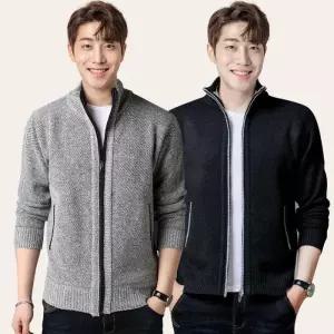 [깨비몰][깨비몰] 지퍼 가디건 하프넥 기모 풀 집업 니트 자켓 (11428676A)
