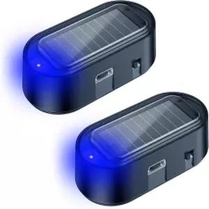 Electop 자동차 태양광 발전 시뮬레이션 더미 알람 방지 LED 깜박임 등 가짜 USB 충전 포트가 있는 경고