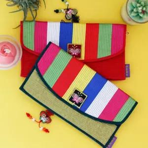(다올)누빔 장지갑 색동 비단 5colors 한국스타일 패션