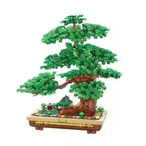소나무 분재 블록 DIY Moc 미니 화분 식물 빌딩 벽돌 홈 데코