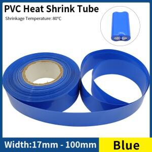 1/5/20M 18650 Lipo 배터리 PVC 열 수축 튜브 팩 17mm ~ 절연 필름 랩 리튬 케이스 보호 슬리브 블루