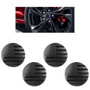 JOKAOOH 4PCS 휠 허브 센터 캡 스티커, 방수 56mm 자동차 림 커버, 액세서리 데칼스 범용 SUV 세단 트럭 (블랙 플래그)