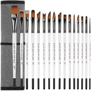 아크릴 수채화 구아슈용 YIHUALE 16PCS 전문 페인트 브러시 플랫 필버트 선풍기 단검 고양이 혀 예술가 및