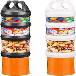 시이 베네라벨 스태커블 보관 용기 - 여행용 BPA 프리 트리탄 포뮬러 단백질 파우더 스낵 누수 및