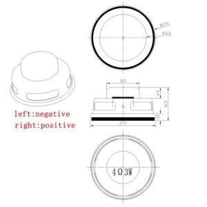 저음 멀티미디어 스피커 소형 고품질 마그네틱 4 Ohm, 3W, 27mm, 2 개
