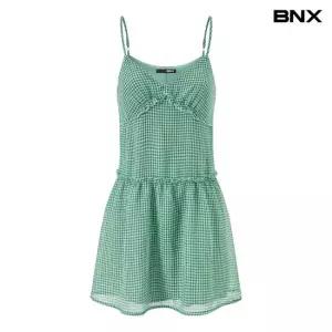 [BNX] 깅엄 체크 레이어드 뷔스티에 미니 원피스 (BY2OP062L0)