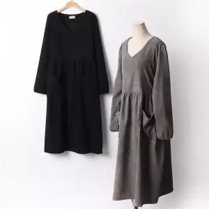 빅사이즈 201 뒷리본골덴셔링원피스 DCHF990 (7979026A)