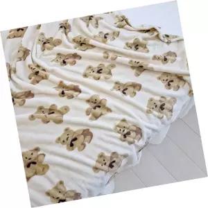 극세사 곰인형 패턴 블랭킷 150x200 양면