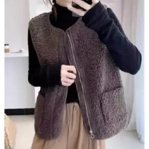 방한 뽀글이 조끼 겨울 양털조끼 보온 양털 지퍼조끼 베스트 여성조끼