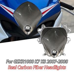 스즈키 GSXR1000 GSX1000R K7 K8 2007-2008용 카본 파이버 오토바이 개조 부품 전면 헤드라이트 어셈블리