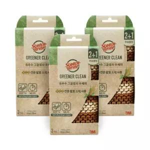 3M 스카치브라이트 옥수수 그물망사 수세미 2+1 x 3개 (9개입)