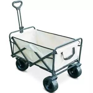 무무 캠핑 폴딩 카트 웨건 다용도 아웃도어 70x45x39cm 5인치 바퀴 베이지 E127