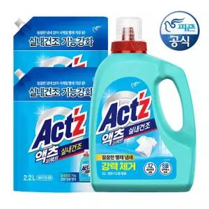 액츠 세탁세제 퍼펙트 실내건조(일반/드럼겸용) 3L 용기 x 1개+2.2L 리필 x 2개