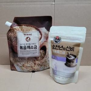 백설 오천년의신비 명품꽃소금 꽃소금 노브랜드 볶은깨소금 200g 1개 식사 외식 혼밥 한식 분식 간편요리