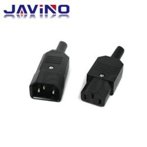IEC 직선 케이블 플러그 커넥터 C13 C14 10A 250V 검정색 암수 재배선  전원 3핀 AC 소켓