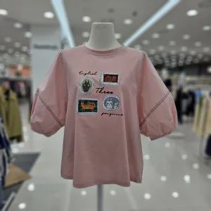 [모다아울렛][스테파니]소매배색 티셔츠A26TS6204_JK