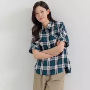 [지센] 2컬러 린넨 체크 셔츠 LCWSP539_P423506038