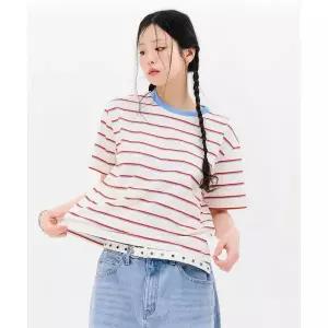 [체이스컬트]W 스트라이프 반팔티_P425597036