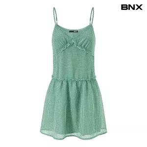 [BNX]깅엄 체크 레이어드 뷔스티에 미니 원피스 (BY2OP062L0)