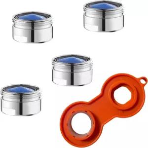 4팩 수도꼭지 에어레이터 키트 ABS 필터 및 제거 도구가 포함된 표준 22mm M22 x 싱크 - 대부분의