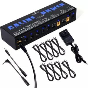 Caline 기타 페달 전원 공급 장치 9V/12V/15V/18V 보드 8개의 독립 DC 출력 100mA/300mA/500mA 소음 없는
