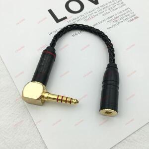 Hifi 앵글 4.4mm 5 극 밸런스드 수-2.5 3.5 변환 단결정 구리 이어폰 케이블 오디오 잭,