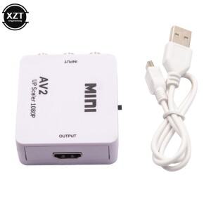 미니 소형 AV2 HDMI 호환 RCA 변환기 상자 HDTV PC DVD Xbox 프로젝터 용 AV-비디오 어댑터