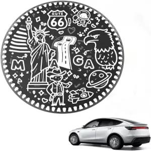 NROVONIS 4PCS 휠 커버 19인치 Tesla Model Y 2021 2023 2024 2026 허브캡 림 프로텍터 교체 ABS 소재