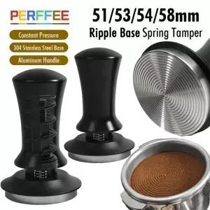 커피 탬퍼 58mm 리플 베이스 레벨링 정압 보정 스프링 장착 에스프레소 바리스타 도구 액세서리