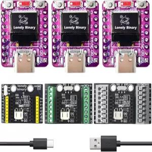 확장 실드 나사 및 비스크류 단자가 있는 론리 바이너리 3 x ESP32-C3 OLED WiFi 블루투스 개발 보드