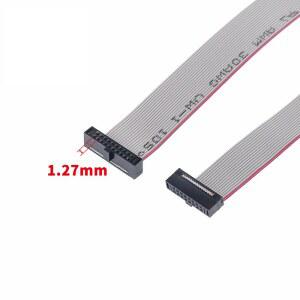 1PCS 1.27MM 피치 FC-6/8/10/14/16/20/40/50 핀 30CM JTAG ISP 다운로드 케이블 DC3 IDC 박스 헤더 용 회색 플랫 리본 데이터