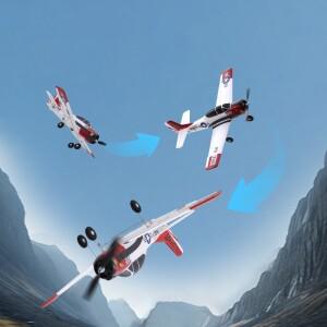 FMS RC 비행기 410mm T-28 RTF 고정익 항공기 모델 전동 무선 조종 장난감 (초보자 어린이 남아용)