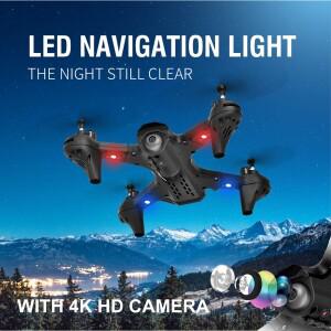 TUT 장거리 RC 쿼드콥터 듀얼 카메라 미니 WIFI FPV 드론 4k HD 항공 촬영 LED 조명  간편