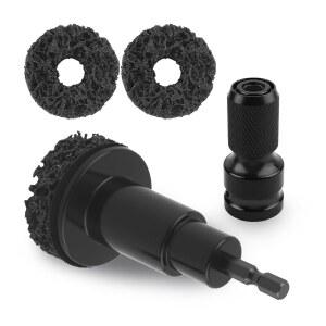 Purthog 5PCS 휠 허브 청소 도구, 디스크 3개로 방청 키트, 스터드 청소기, 자동차 트럭용 파워 드릴 1/2인치 임팩트 렌치 장착