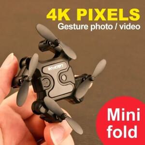 미니 드론 V2 접이식 쿼드콥터 항공 4K 1080P HD 카메라 와이파이 FPV 기압 고도 유지 RC 원격 헬리콥터 어