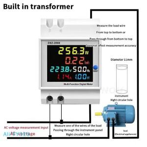 Y 6IN1 DIN 레일 AC 모니터 110V 전압 역률 활성 KWH 에너지 주파수 미터