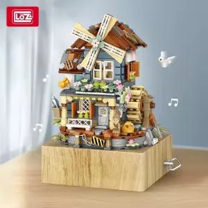 LOZ 미니블럭 풍차집 조립 블록 입체 빌딩 하우스 인테리어 DIY 3D 오르골 소